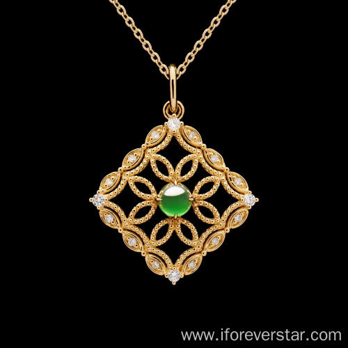 Fine Jewelry Wedding Imperial Green Jadeite Jade Pendant